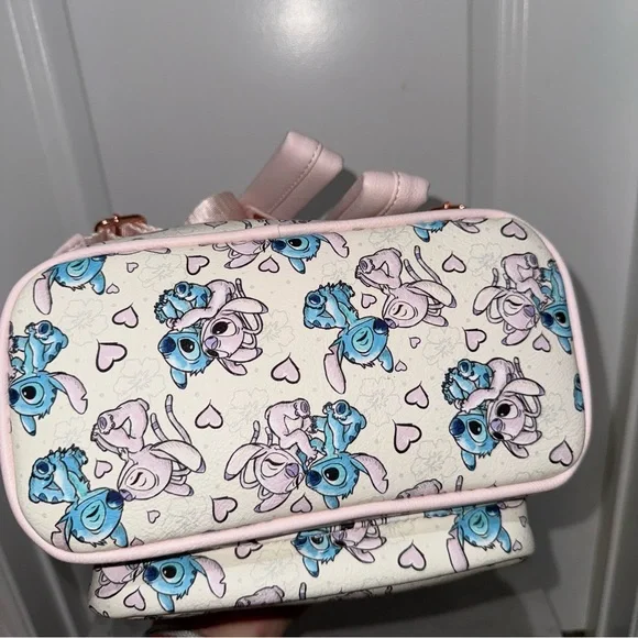Disney Parks Loungefly Valentines Stitch & Angel Hearts Backpack - Picture 6 of 6